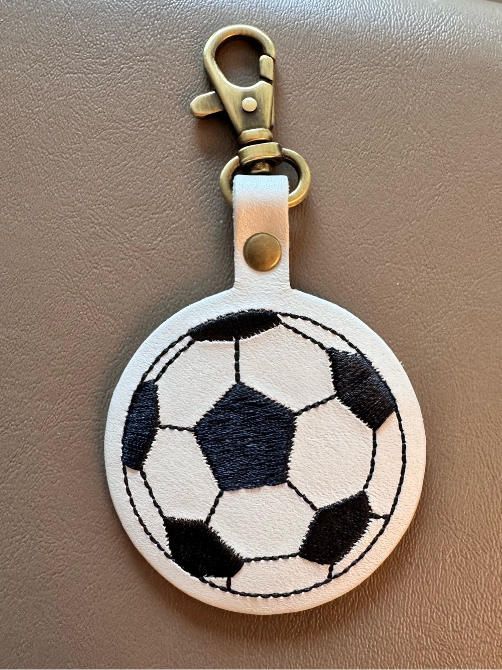 Portland Leather Goods Soccer Ball Leather Keychain—In-Store Exclusive